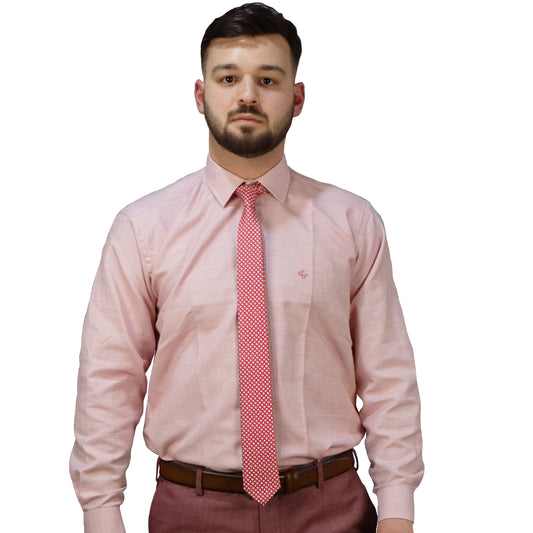 Πουκάμισο Ανδρικό Ροζ Βαμβακερό (Cot/Poly) Regular Fit 8100/5