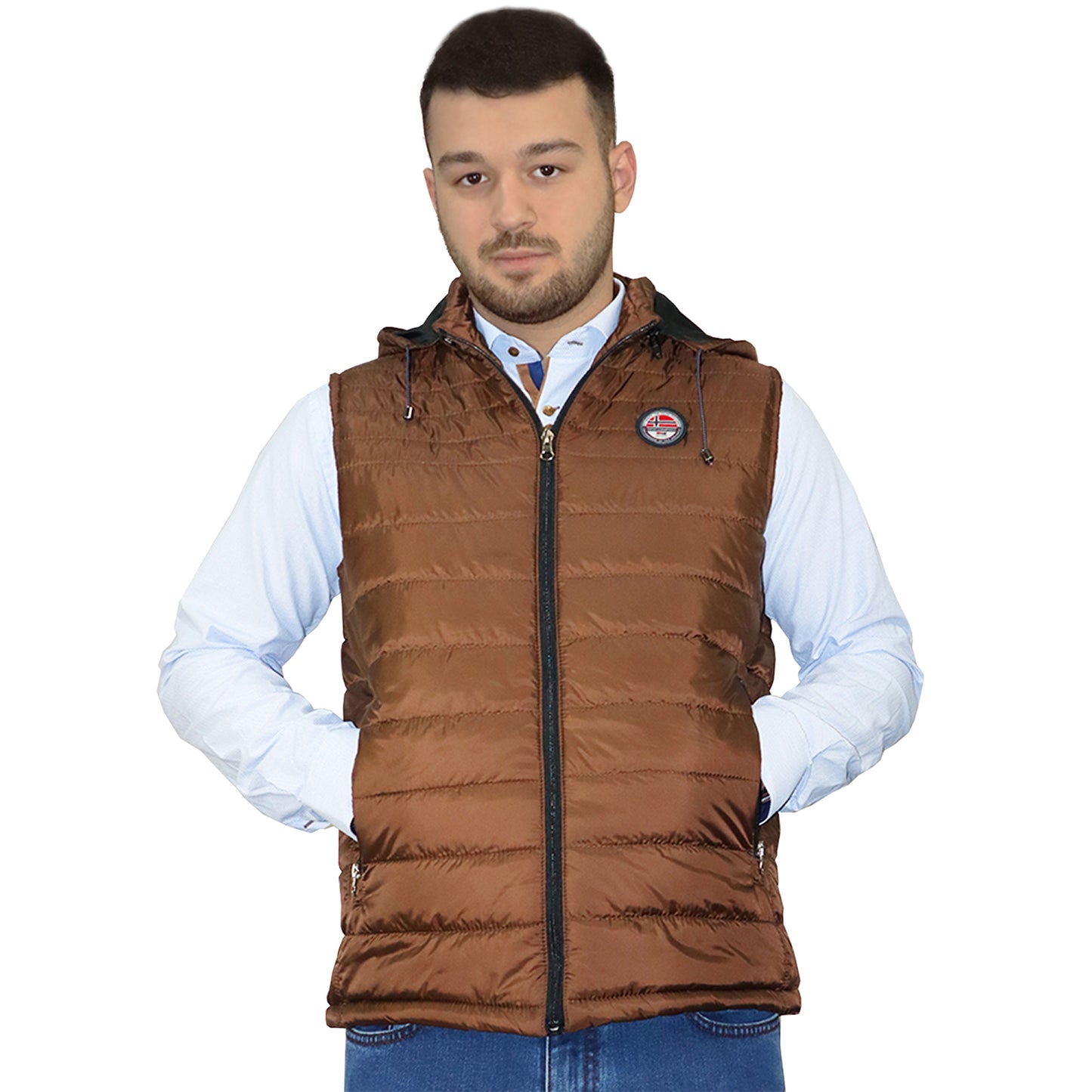 Brown Sleeveless Jacket 2033 BROWN