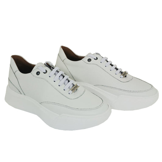 Χειροποίητα Δερμάτινα Sneakers Παπούτσια Λευκά 861 WHITE