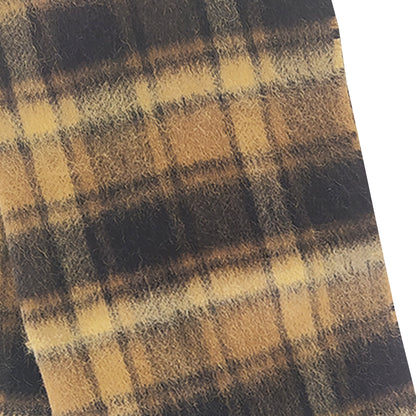 Brown Plaid Wool Scarf from Camel hair 050481007