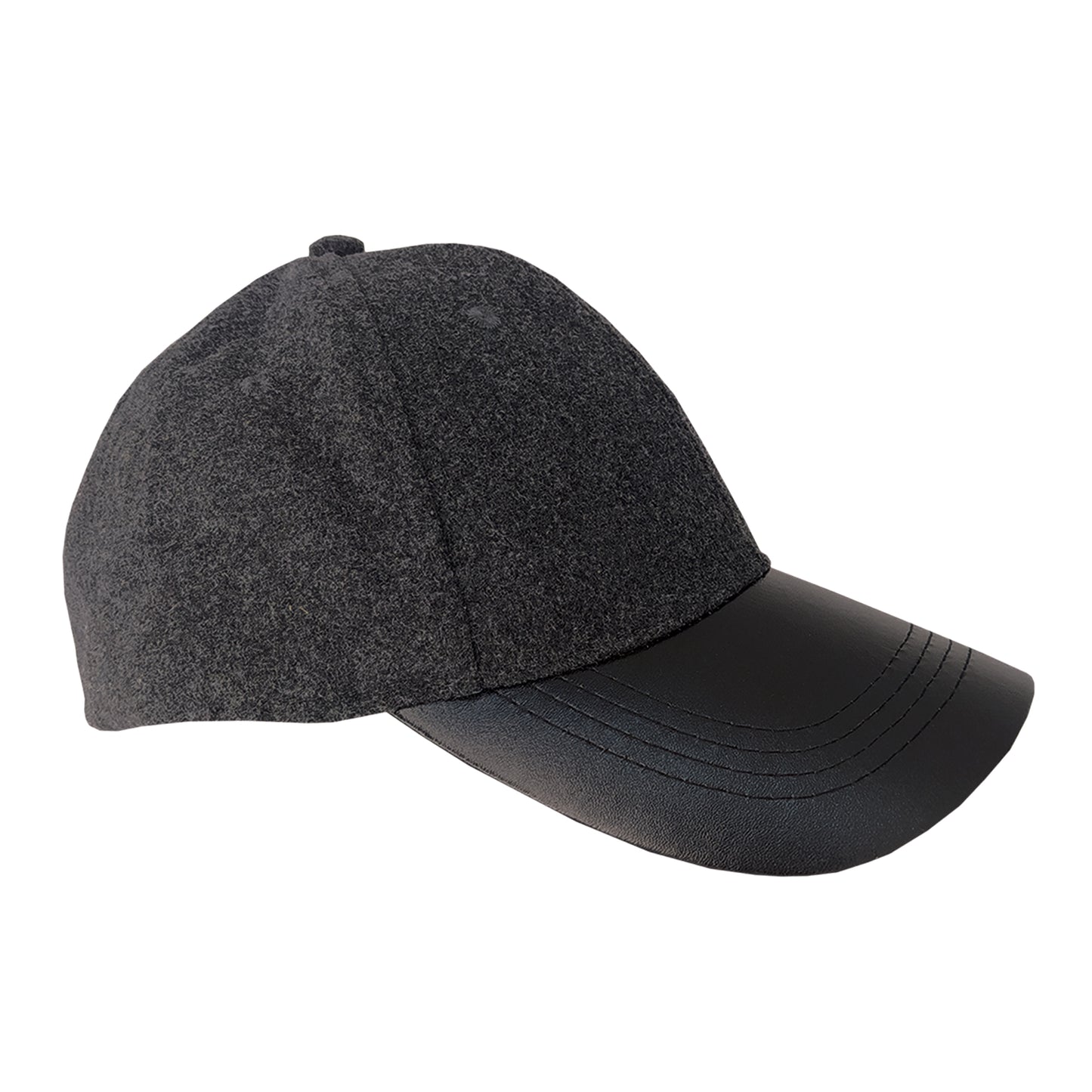 Gray Jokey Hat with Leatherette 1020 GRAY