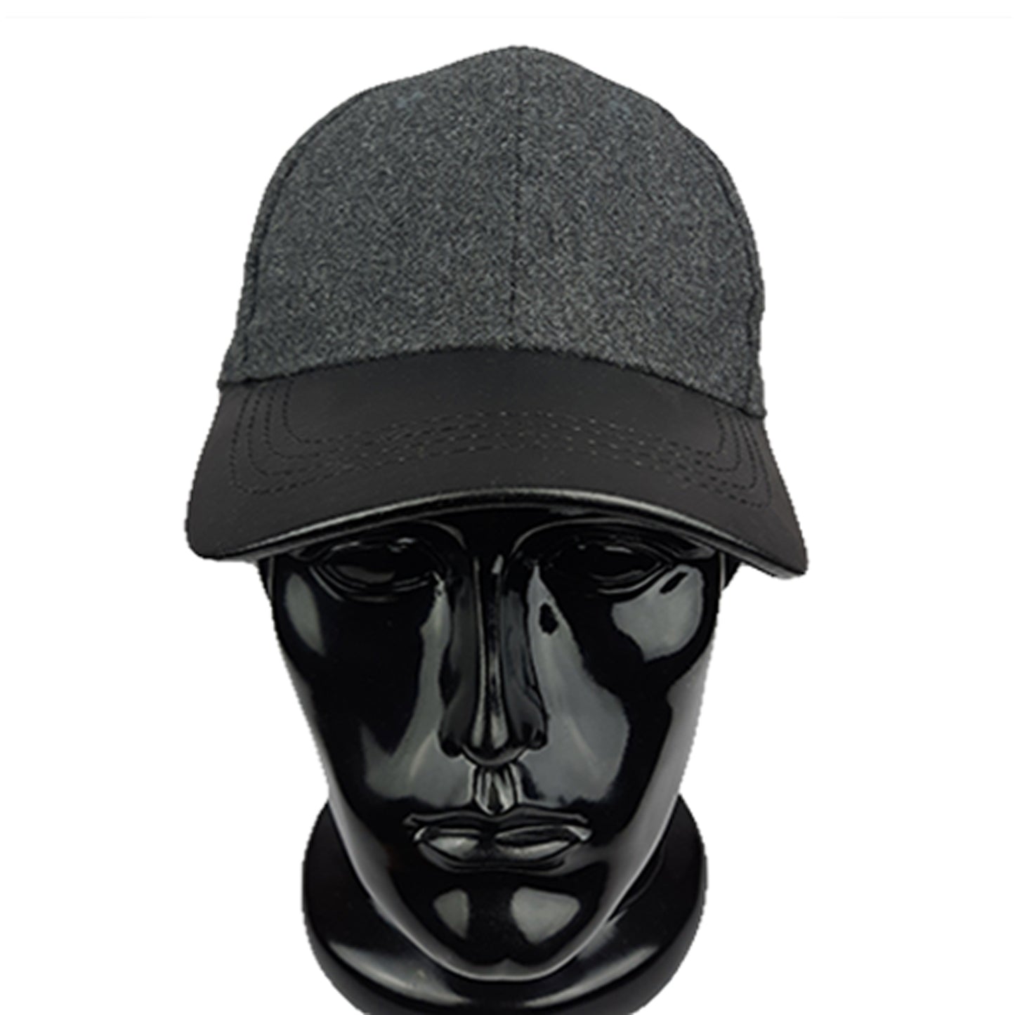 Gray Jokey Hat with Leatherette 1020 GRAY