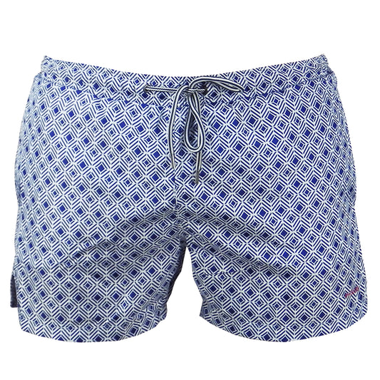 Blue/White Swimwear with Geometric Patterns 2121 BWG