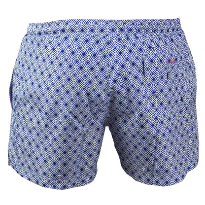 Blue/White Swimwear with Geometric Patterns 2121 BWG
