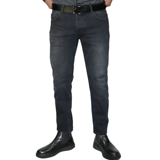 Anthracite Jeans with Stains &amp; Frays 222 2303 BLACK DESTRO