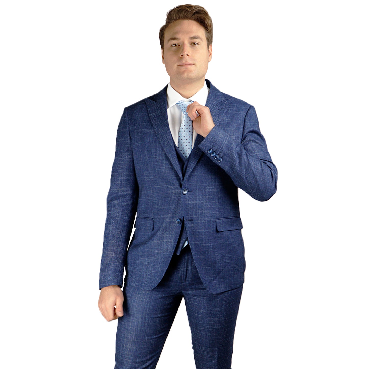 Blue Suit with Waistcoat 302309-5216-070 BLUE