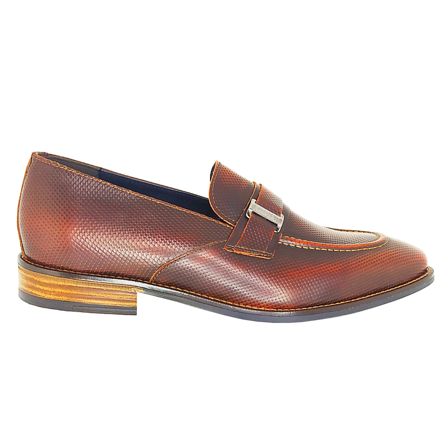 Handmade Brown Leather Loafers Shoes 727 BROWN