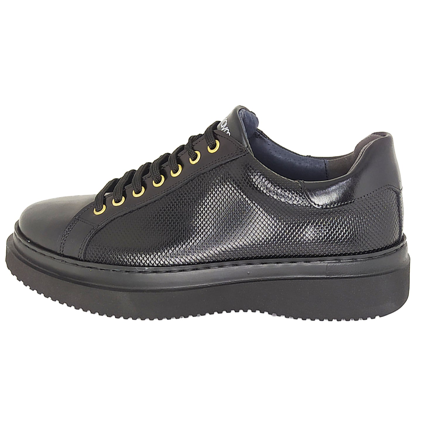 Handmade Leather Sneakers Shoes Black 823 BLACK YW