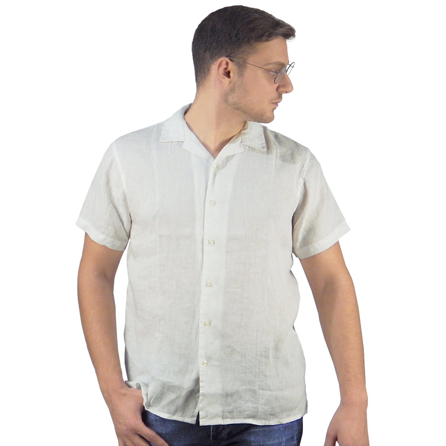 White Linen Shirt 930-1211 107 WHITE